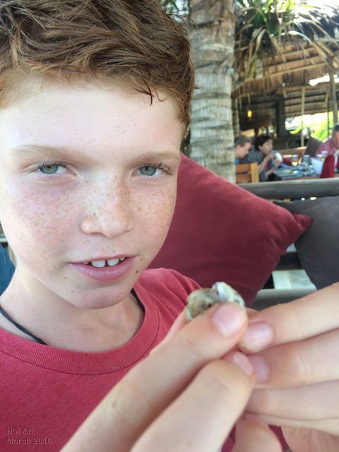 eating snails in Hoi An
