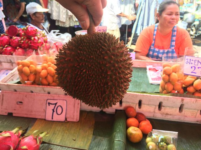 durian at the market in Patong, Phuket
