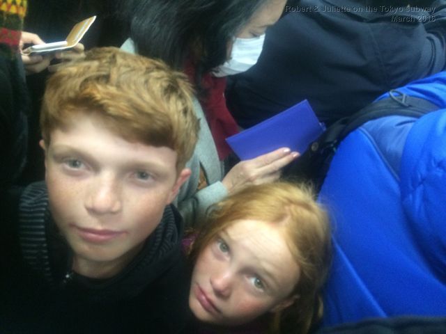 Robert & Juliette on the Tokyo subway
